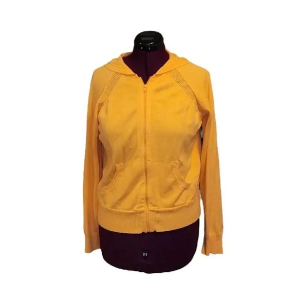 Eddie Bauer Sweaters - Eddie Bauer Women's Orange Hooded Zips Long Sleeves Sweater Size L